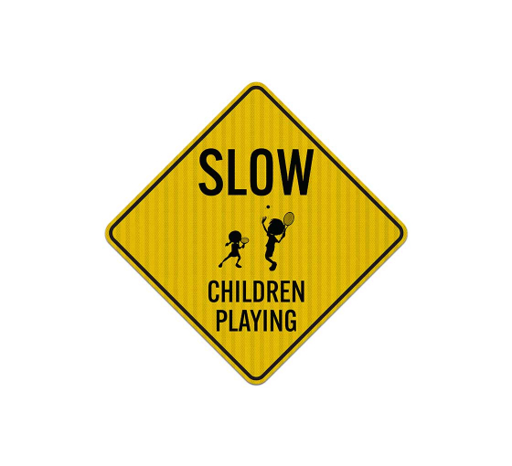 Slow Children Playing Aluminum Sign (EGR Reflective)