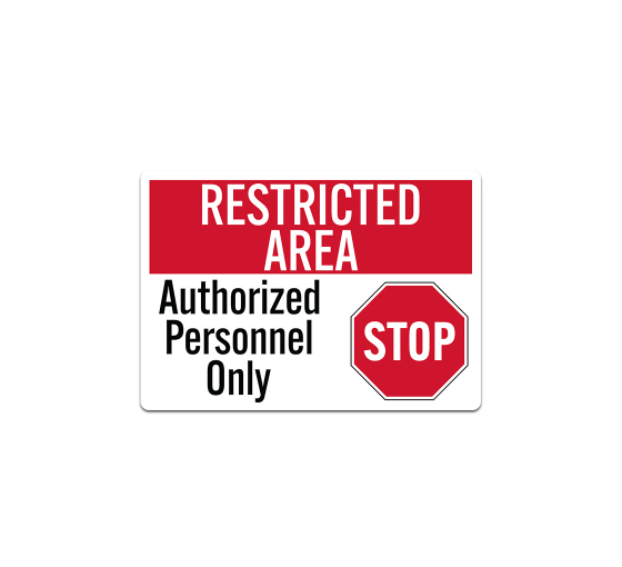 Restricted Area Stop Decal (Non Reflective)