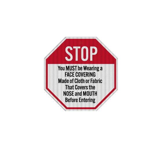 Face Mask Safety Stop Aluminum Sign (HIP Reflective)