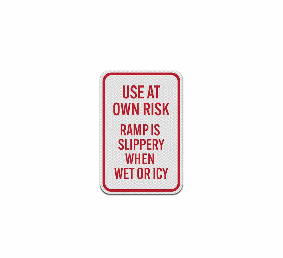Slippery When Wet Or Icy Aluminum Sign (Diamond Reflective)