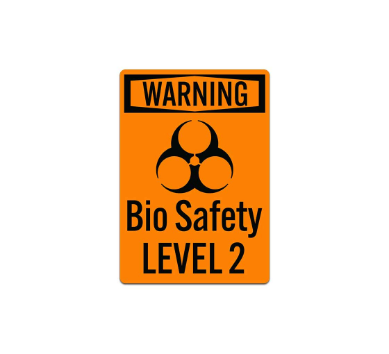 OSHA Warning Biosafety Level 2 Decal (Non Reflective)
