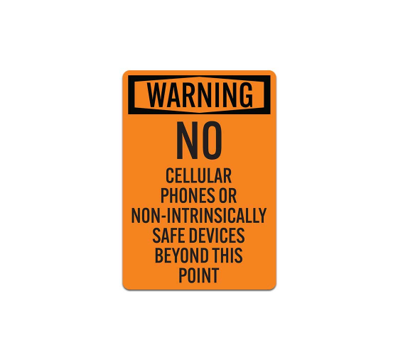 Warning No Cellular Phones Decal (Non Reflective)