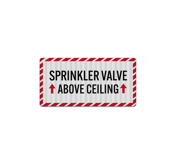 Sprinkler Valve Above Ceiling Decal (EGR Reflective)