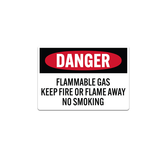 OSHA Danger Flammable Gas Decal (Non Reflective)