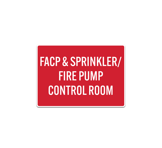 Fire Pump Control Room Decal (Non Reflective)