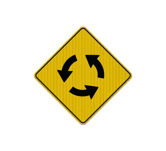 Warning Roundabout Symbol Aluminum Sign (EGR Reflective)