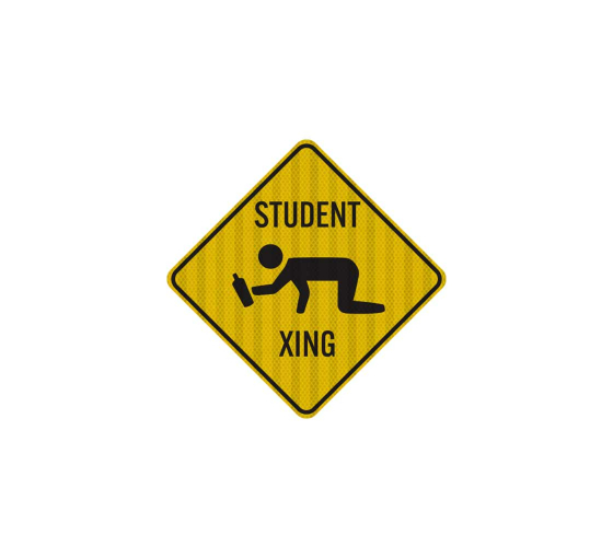 Student Crossing Aluminum Sign (HIP Reflective)
