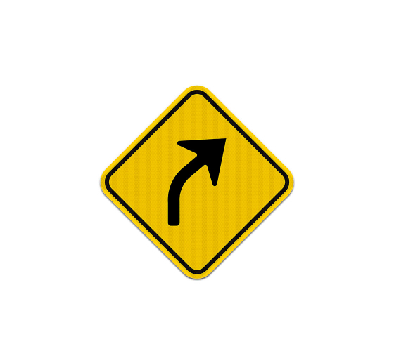 Right Curve Aluminum Sign (EGR Reflective)
