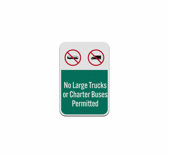 No Large Trucks Aluminum Sign (Diamond Reflective)