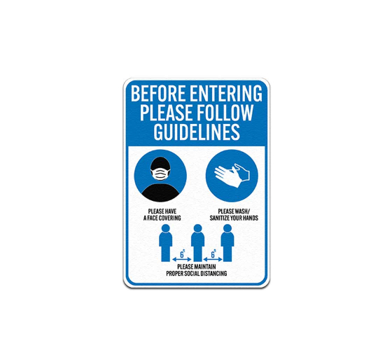 Social Distancing Before Entering Please Follow Guidelines Decal (Non Reflective)