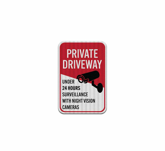 Private Driveway Under Surveillance Aluminum Sign (EGR Reflective)