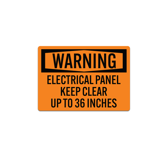 OSHA Warning Electrical Panel Keep Clear Decal (Non Reflective)