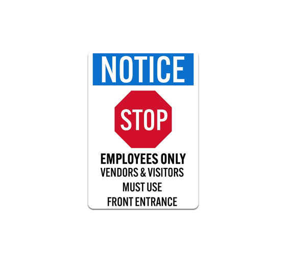 OSHA Notice Employees Only Decal (Non Reflective)
