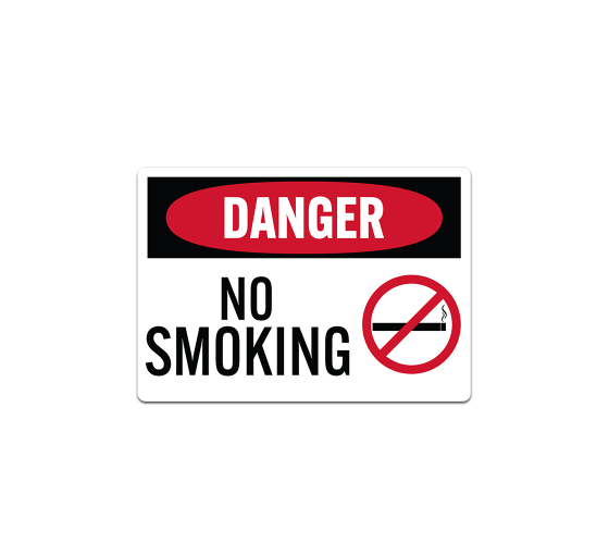 OSHA Danger No Smoking Decal (Non Reflective)