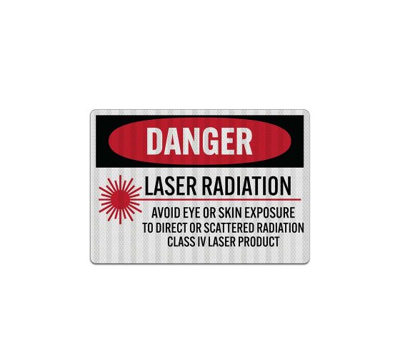 OSHA Danger Radiation Avoid Eye Or Skin Exposure Decal (EGR Reflective)