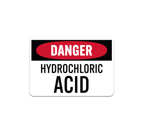 OSHA Danger Hydrochloric Acid Decal (Non Reflective)