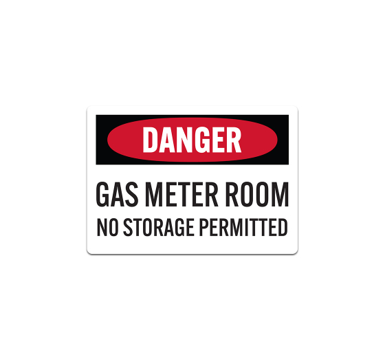 OSHA Danger Gas Meter Room Decal (Non Reflective)