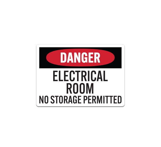 OSHA Danger Electrical Room Decal (Non Reflective)