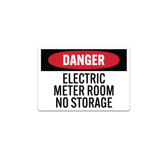 OSHA Danger Electric Meter Room Decal (Non Reflective)