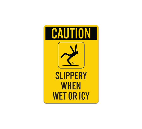 Slippery When Wet Or Icy Decal (Non Reflective)