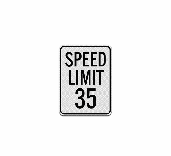 Speed Limit 35 Aluminum Sign (Diamond Reflective)
