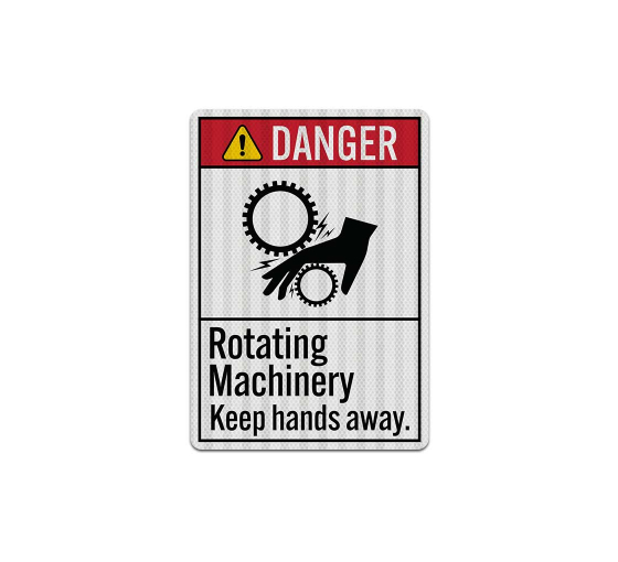 Rotating Machinery Keep Hands Away Decal (EGR Reflective)