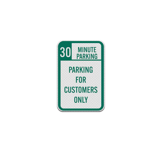 Parking For Customers Only Aluminum Sign (Diamond Reflective)