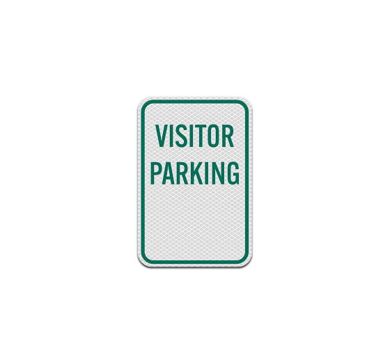 Reserved Visitor Parking Aluminum Sign (Diamond Reflective)