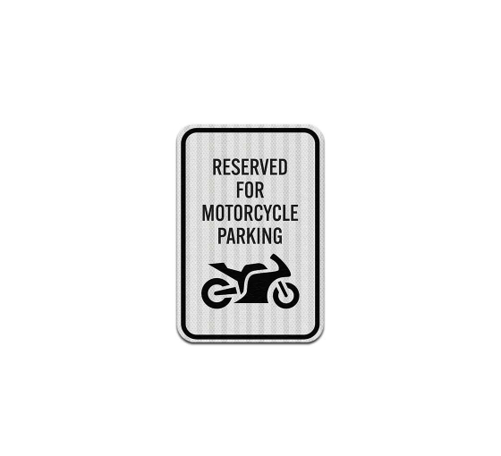 Reserved For Motorcycle Parking Decal (EGR Reflective)