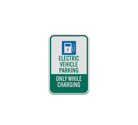 Electric Vehicle Parking Aluminum Sign (Diamond Reflective)