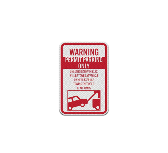 Permit Parking Aluminum Sign (Diamond Reflective)