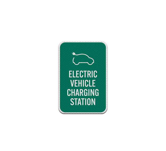 Electric Vehicle Charging Station Aluminum Sign (Diamond Reflective)