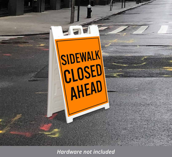 Sidewalk Closed Ahead Corflute Sign (Non Reflective)
