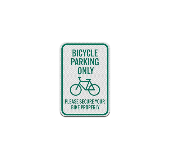 Unauthorized Bikes Will Be Removed Aluminum Sign (Diamond Reflective)