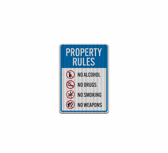 No Alcohol No Drugs Aluminum Sign (HIP Reflective)
