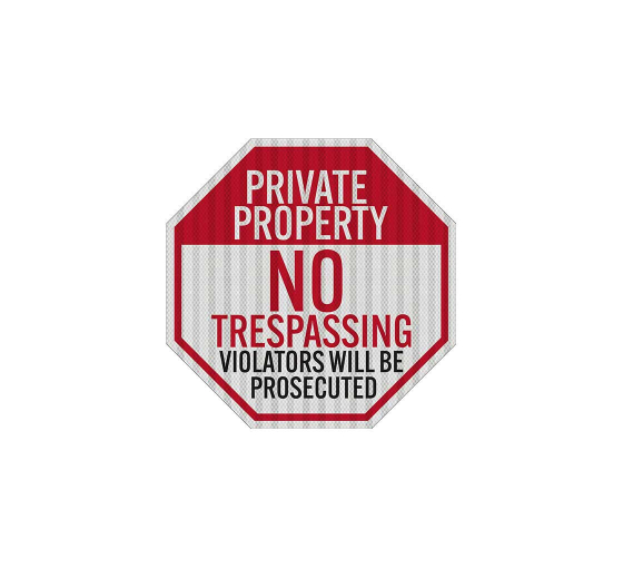 Warning No Trespassing Or Hunting Aluminum Sign (HIP Reflective)