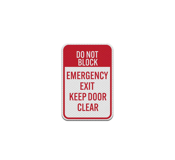 Emergency Exit Door Aluminum Sign (Diamond Reflective)