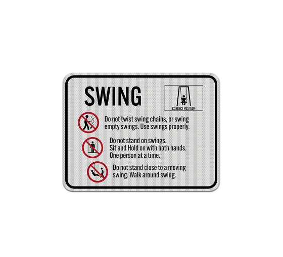 Swing Rules Aluminum Sign (HIP Reflective)