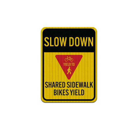 Slow Down Bike Aluminum Sign (EGR Reflective)
