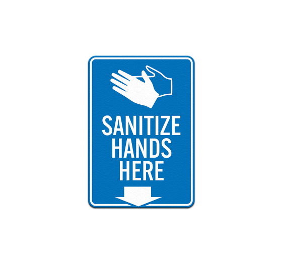Sanitize Hands Here Decal (Non Reflective)
