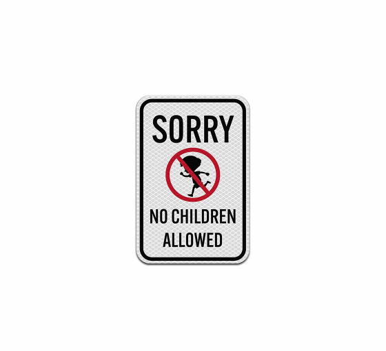 Unattended Children Aluminum Sign (Diamond Reflective)