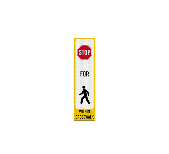 Stop For Pedestrians Decal (EGR Reflective)