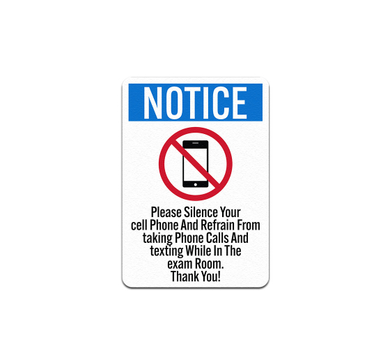Please Silence Your Cell Phone Exam Room Decal (Non Reflective)