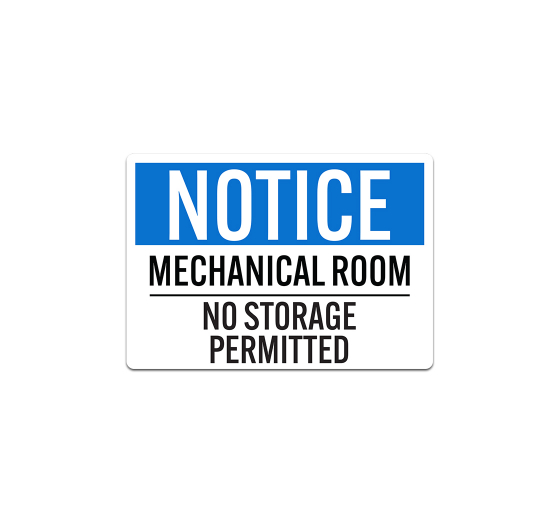 OSHA Mechanical Room Decal (Non Reflective)