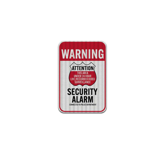 Security Alarm Warning Aluminum Sign (HIP Reflective)