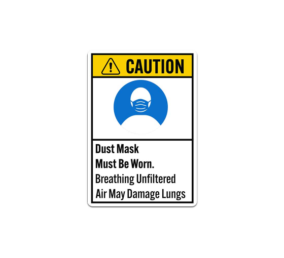 ANSI Dust Mask Must Be Worn Decal (Non Reflective)