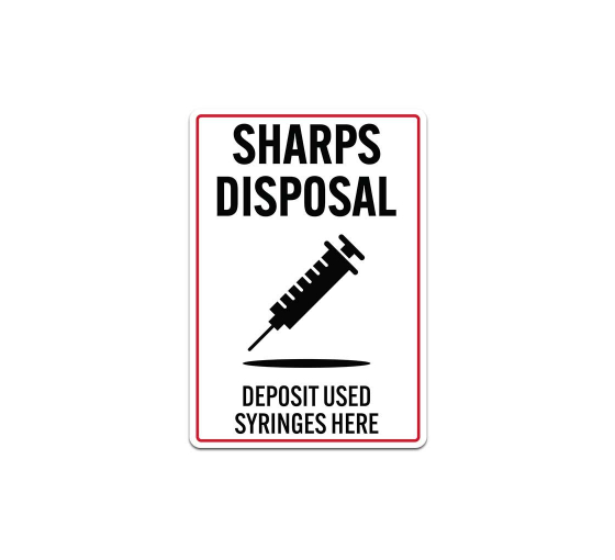 Deposit Used Syringes Here Decal (Non Reflective)