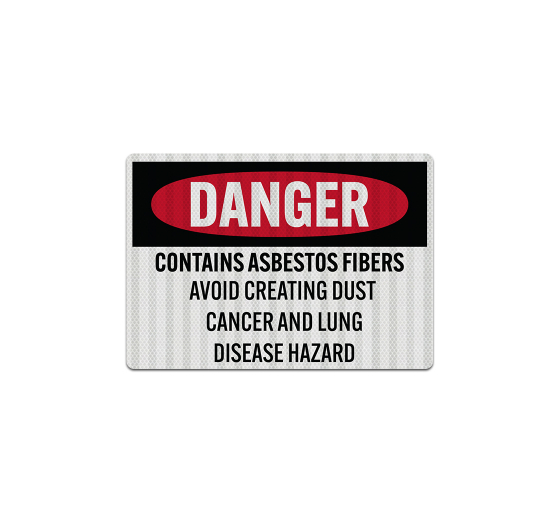 OSHA Asbestos Fibers Decal (EGR Reflective)