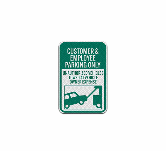 Customer & Employee Parking Only Aluminum Sign (Diamond Reflective)