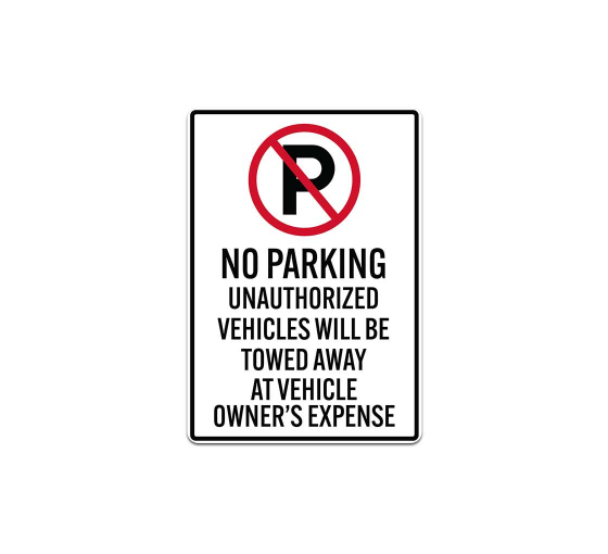Unauthorized Vehicles Will Be Towed Decal (Non Reflective)